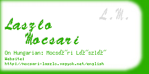 laszlo mocsari business card